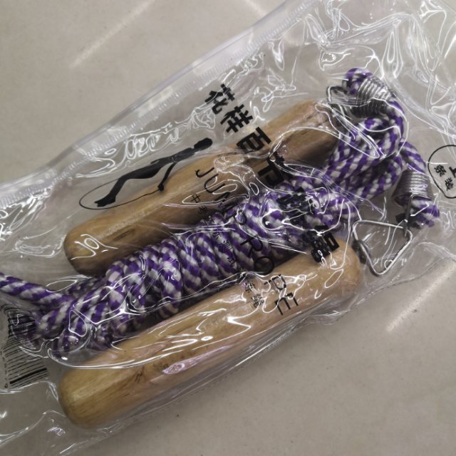 儿童跳绳健身用具户外运动木制手柄尼龙绳体育课比赛用具