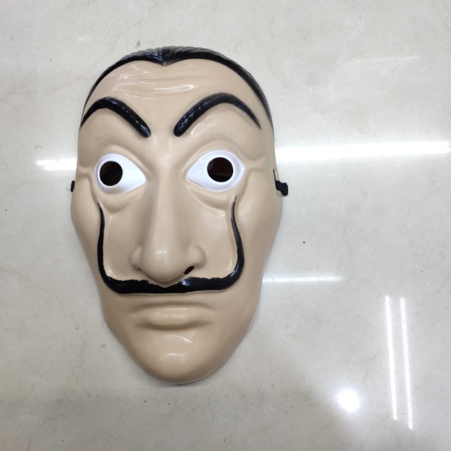 塑料大胡子达利面具面罩万圣节cos化妆舞会派对假面v字面具图