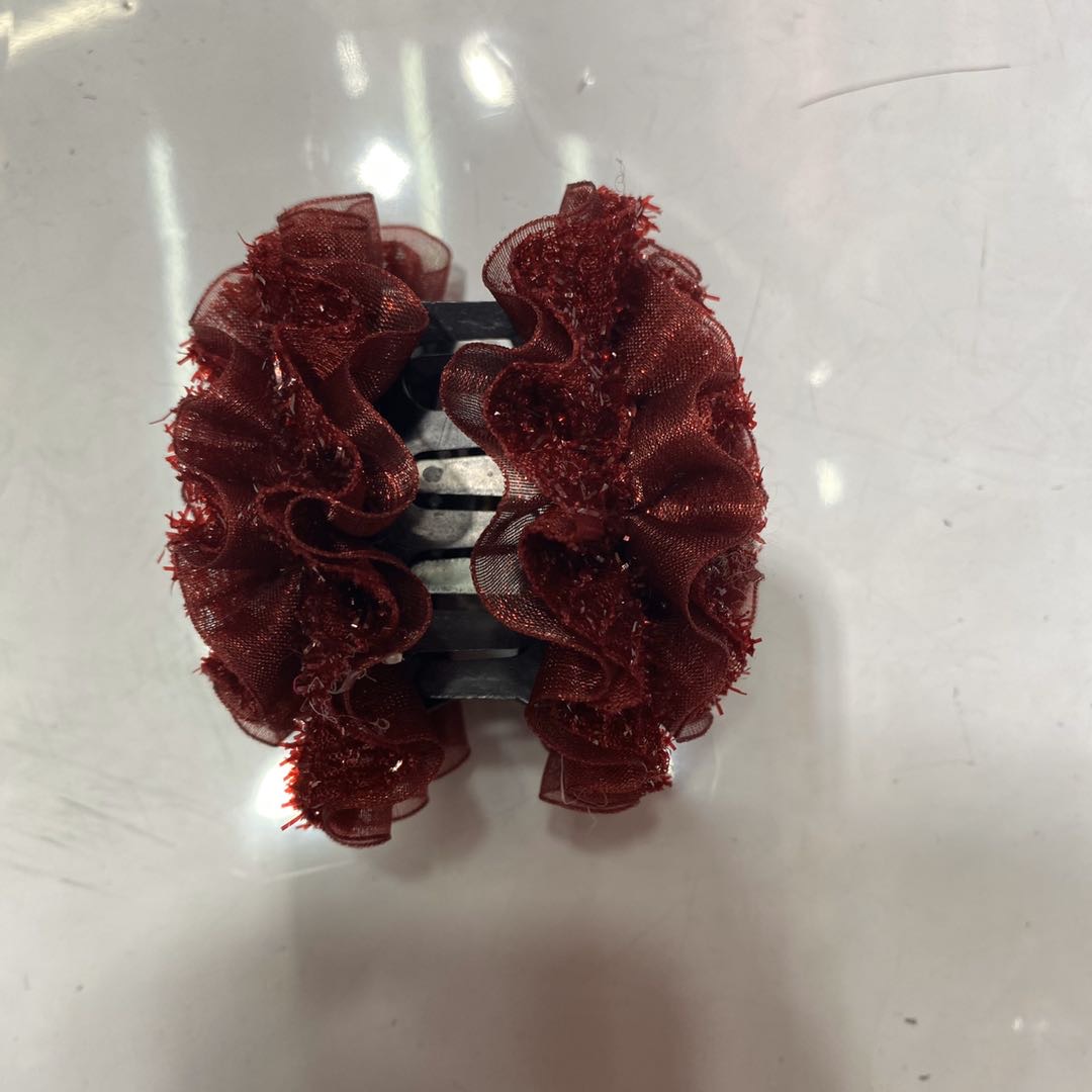 热销新款网纱亮丝布艺双层女士小号爪花细节图