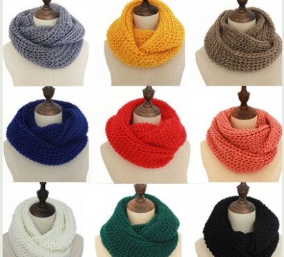 女士时尚潮流保暖冬季纯色针织挂脖