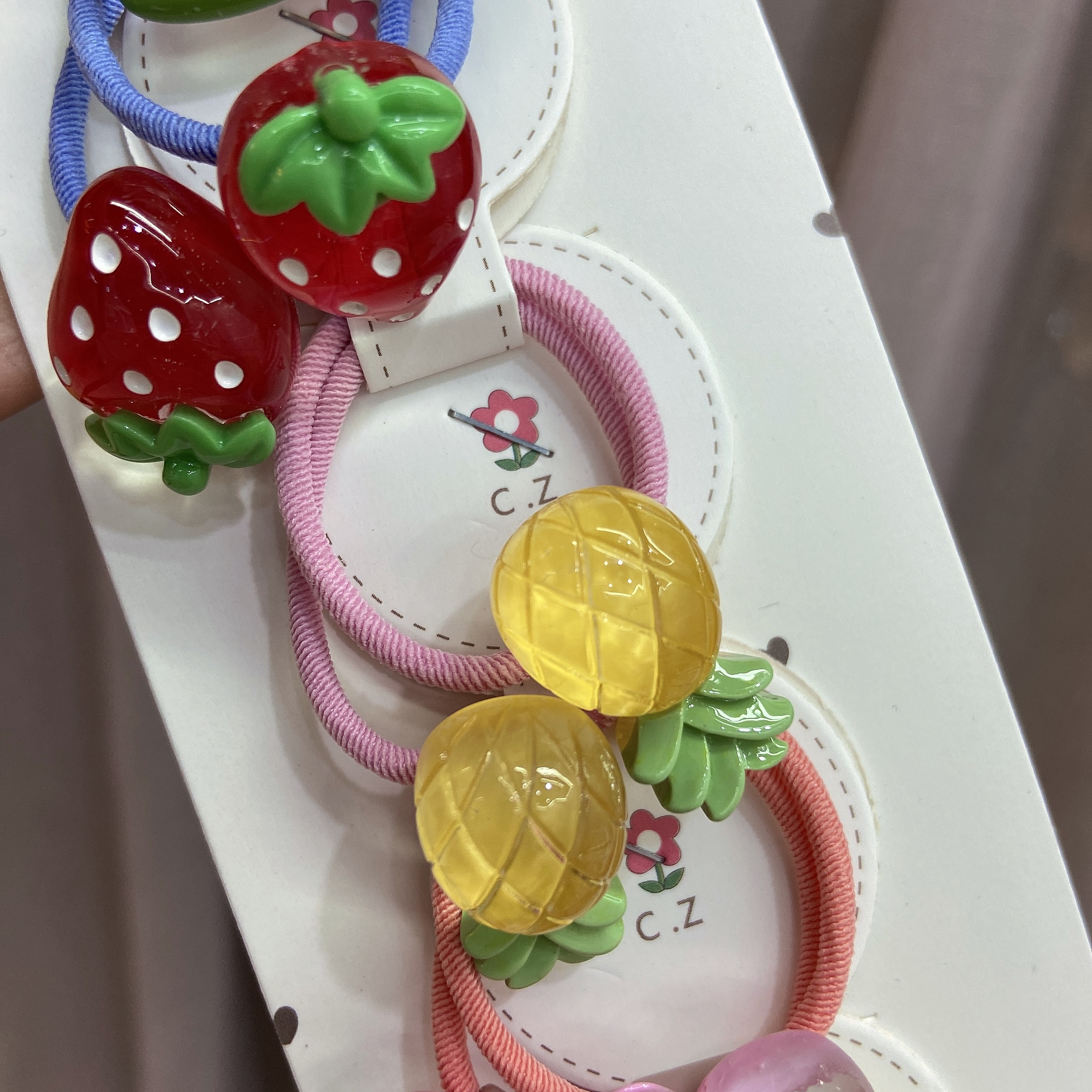 韩式高弹力发圈发绳新款橡皮水果头绳发饰果冻珠皮筋产品图