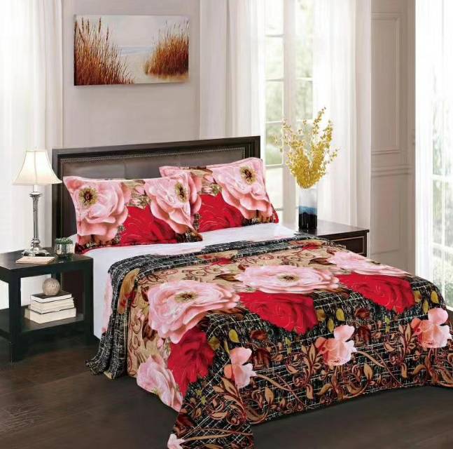 大花朵图案法兰绒薄毯毛毯午睡毯产品图