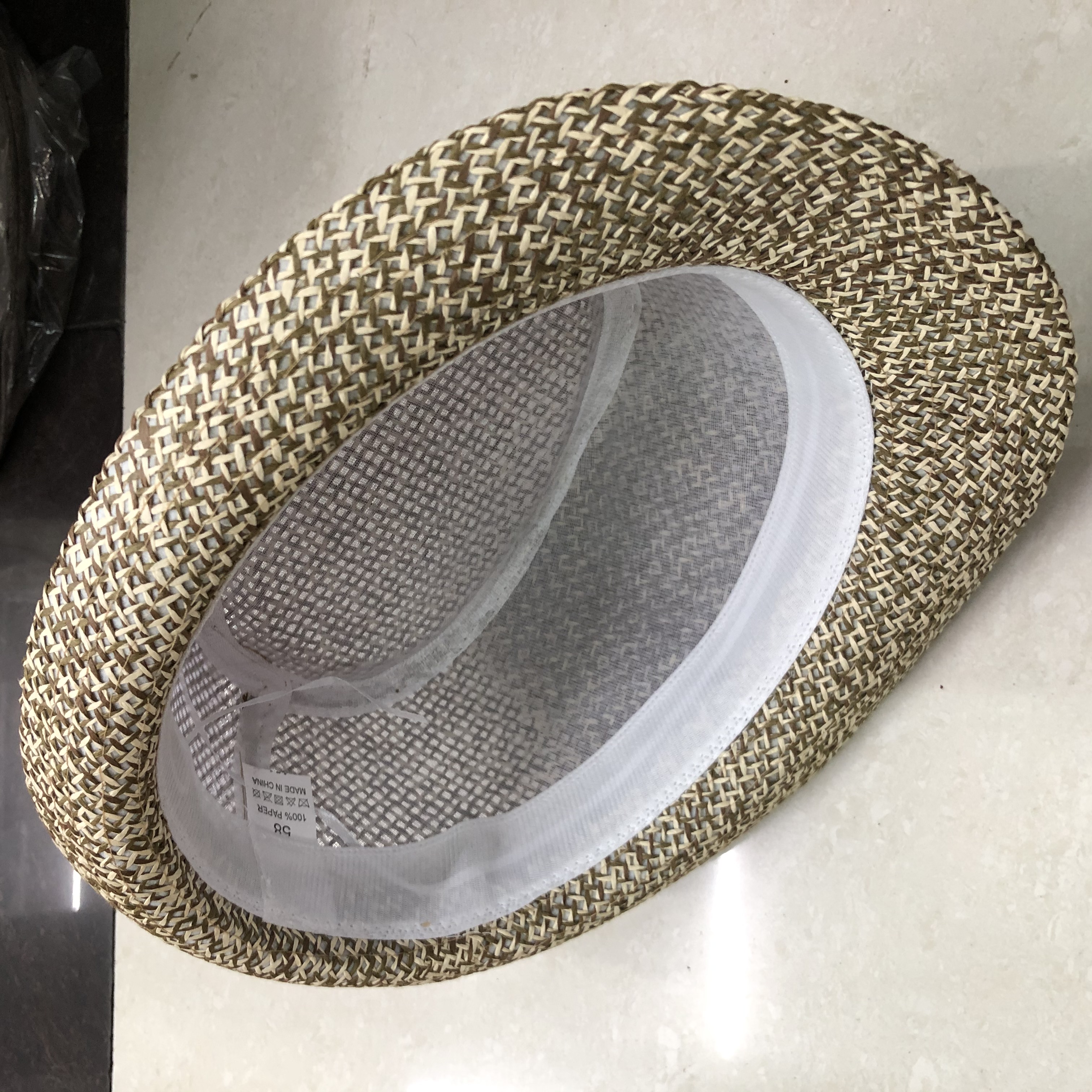Summer English Small Top Hat Men Summer Outdoor Couple Hat Women Travel Sunshade Straw Hat Straw Braided Ladies Jazz Hat Specification drawing