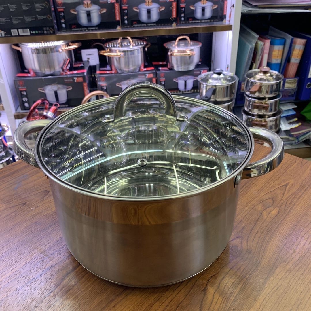 Thickened 304 stainless steel soup pot, household double-ear stainless steel pot, small cooking pot, gas induction cooker, soup cooking pot Thickened 304 stainless steel soup pot, household double-ear stainless steel pot, small cooking pot, gas induction cooker, soup cooking pot