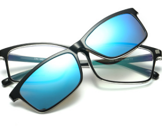 新款TR90眼镜框双层套镜眼镜架男女款时尚彩膜轻偏光镜