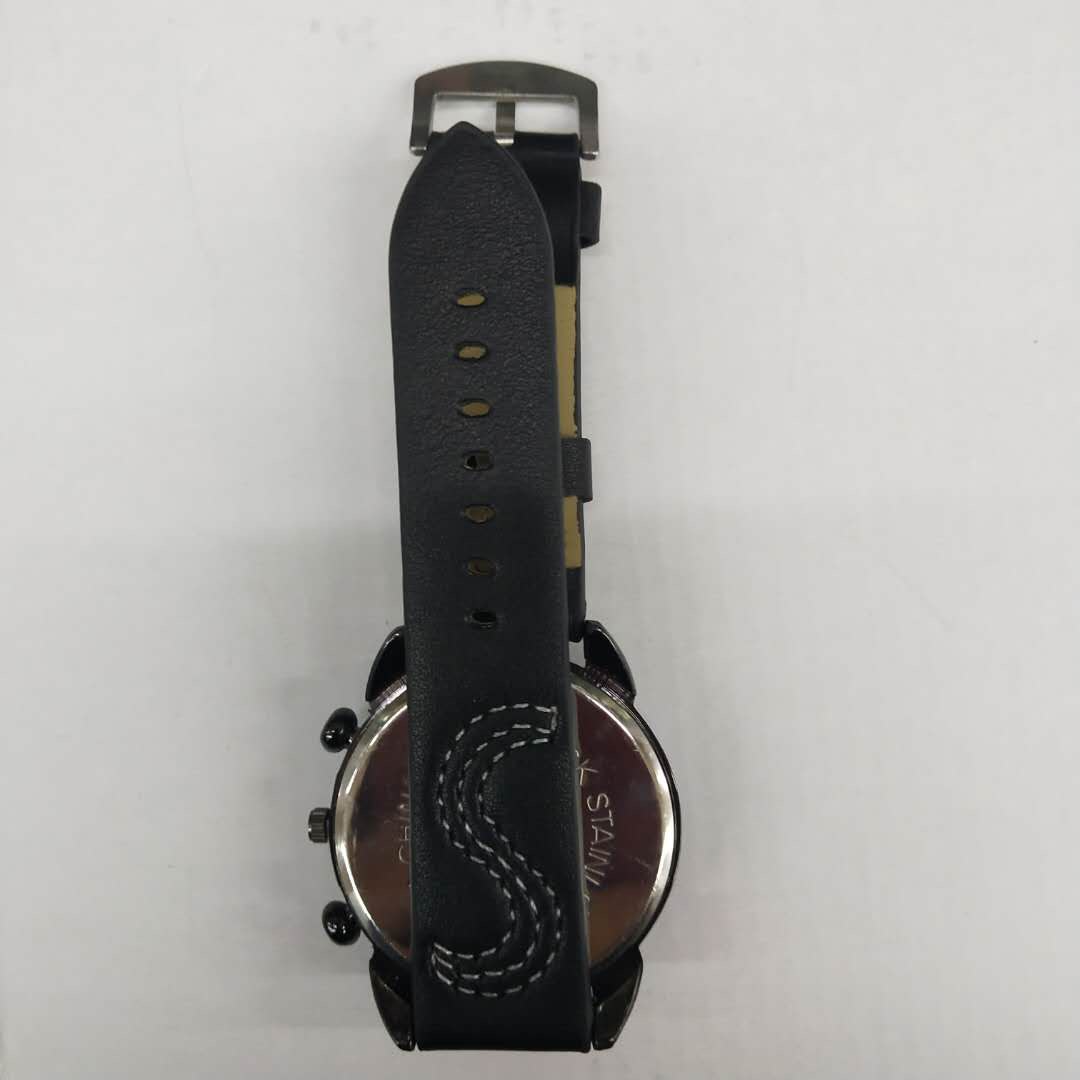 Trendy and fashionable leather strap casual sports men's quartz watch Specification image
