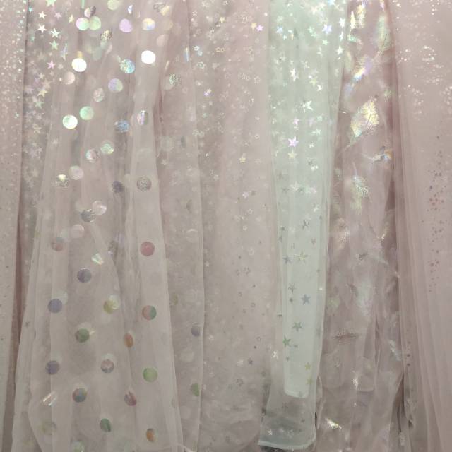 Feather polka dot pattern multicolored gauze fabric for clothing accessories and headwear