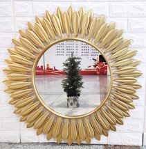 美式铁艺镜子金色叶子墙饰壁挂装饰工艺品
