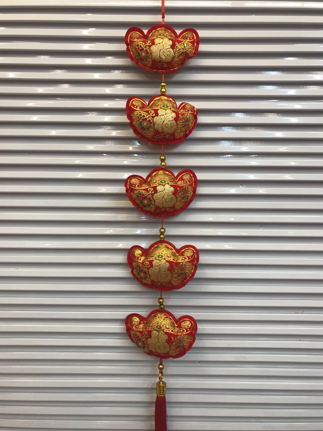 2021 Ingot Printed Five-Head Hanging String Home Festive Items Festive Wedding Items Housewarming Flannelette