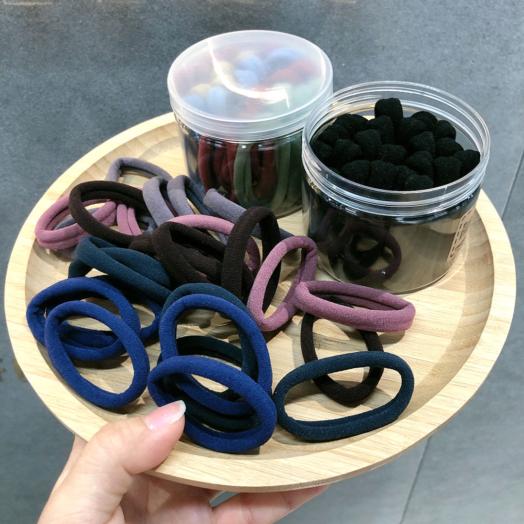 Dongdaemun popular seamless hair bands for women, colorful high-elasticity wide rubber bands, versatile and simple bun hair accessories, factory direct sales, good quality and low price details Picture