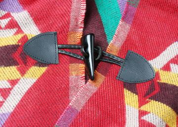 Ladies Fashion Trend Casual Ethnic Wind With Hat Fringe Horn Buckle Cape details Picture