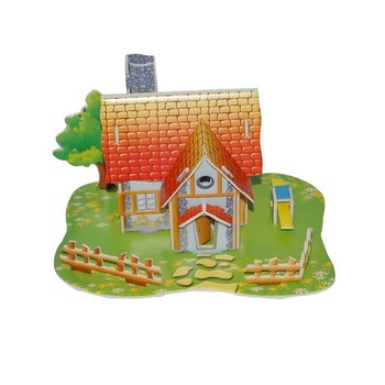 儿童益智玩具模型玩具迷你纸质立体拼图房子类产品图