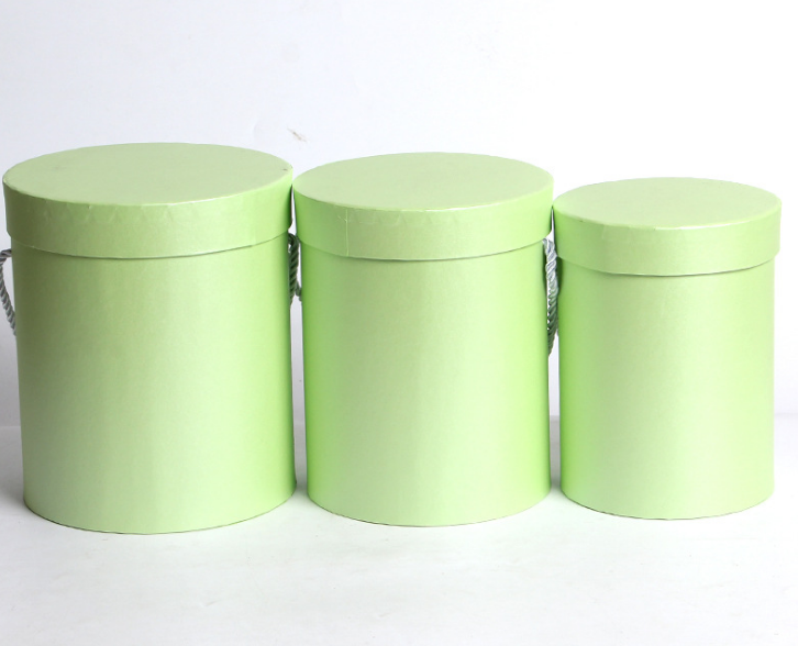 现货新款特种纸抱抱桶三件套圆形礼品盒花盒鲜花永生花圆桶包装产品图