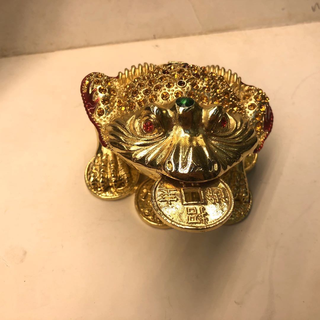 蟾蜍合金首饰盒婚庆礼品摆件工艺品镶嵌水晶摆件产品图