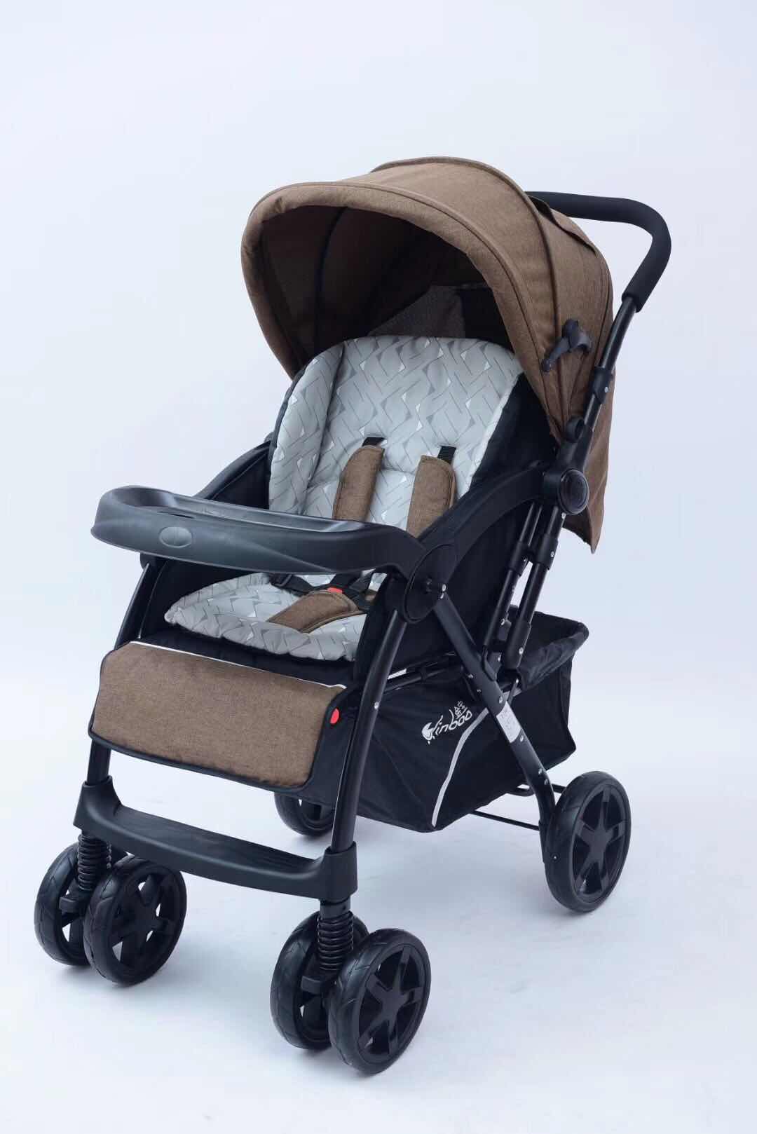 Stroller Reversing Handle Full Awning Lengthened And Widened Body Removable Tray Armrests With Front And Rear Shock Absorbers details Picture