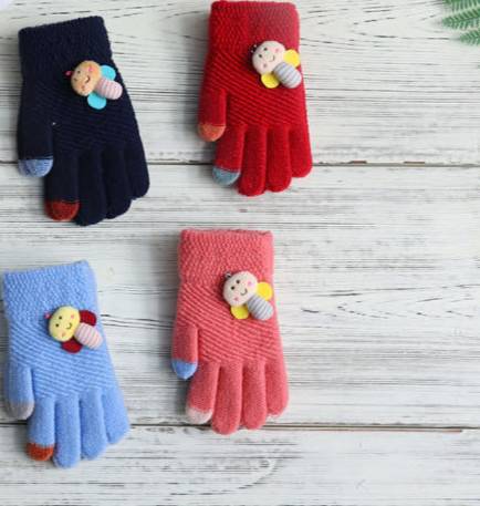 Gloves Full Finger Touch Screen Autumn And Winter With Wool Thickened Cute Warm Cold Windproof Students Outdoor Specification drawing