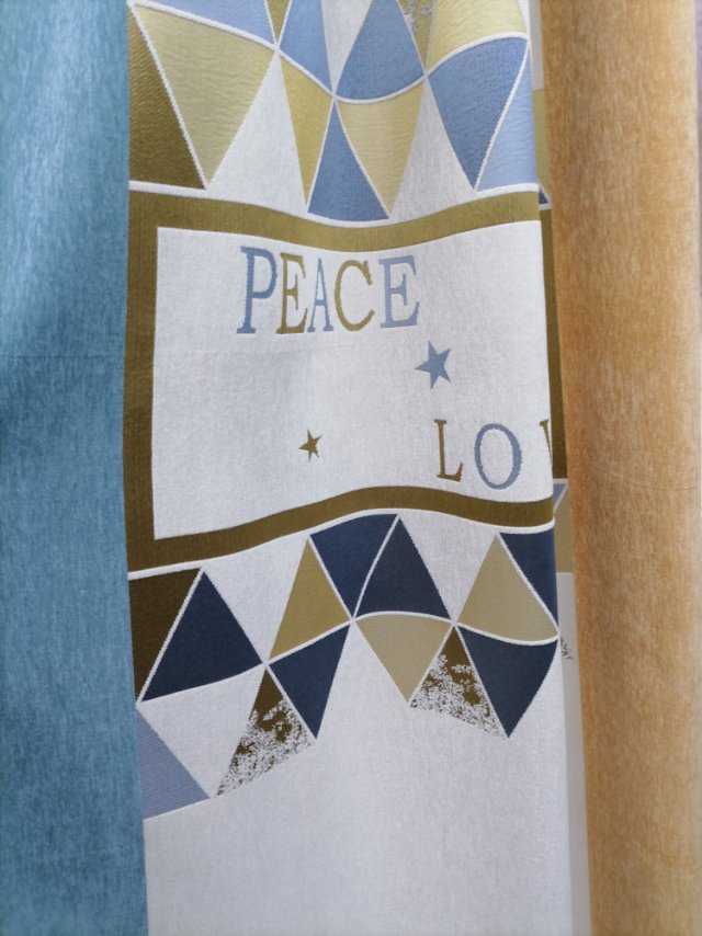 Thickened solid-color cotton and linen style bedroom blackout curtain fabric, simple living room floor-to-ceiling window bay curtain finished product details Picture