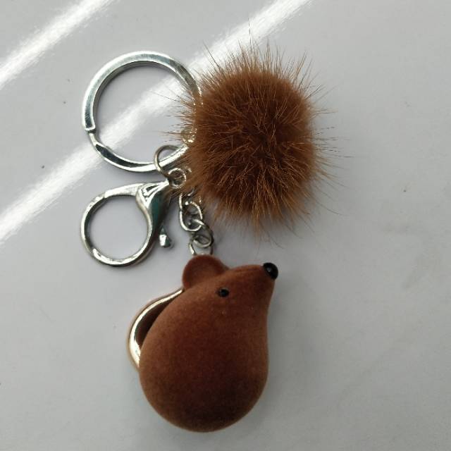 植绒卡通小老鼠欧美热销女士钥匙扣挂件饰品                                        图