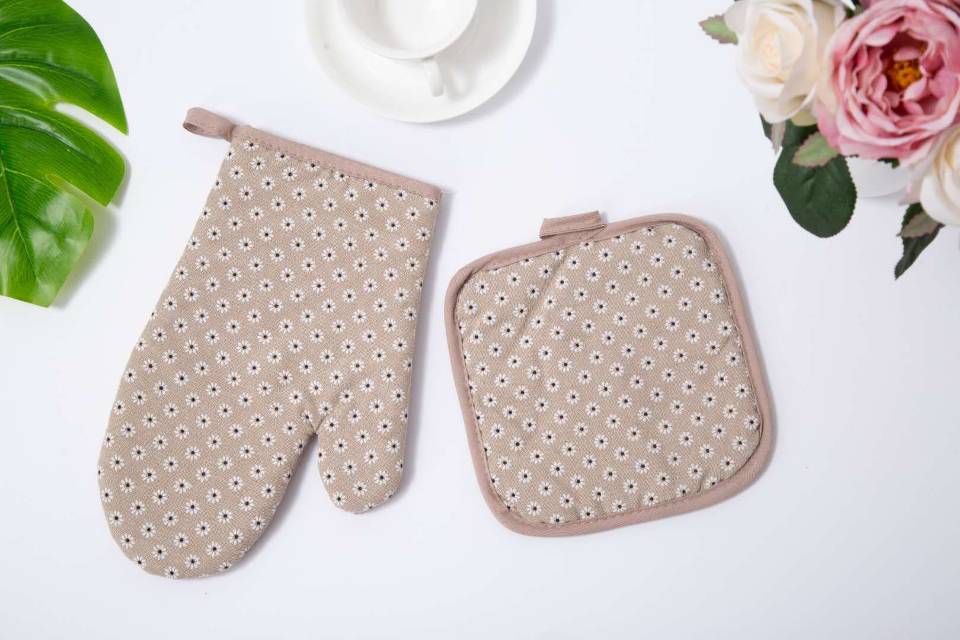 Thickened Microwave Gloves Flower Pattern Pattern High Temperature Insulated Kitchen Household Heat Proof Oven Oven For Oven Baking Specification drawing