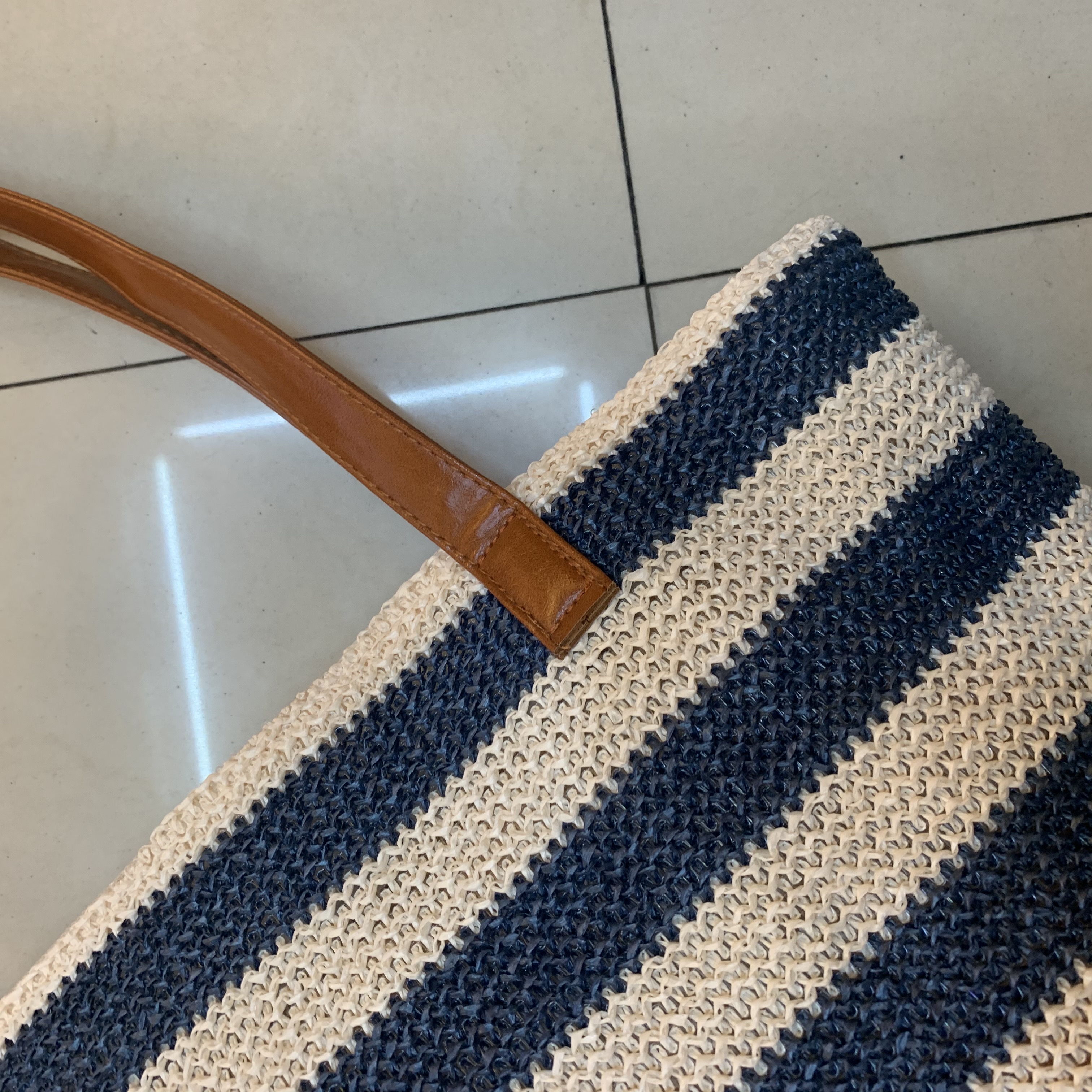 New Canvas Bag Beach Bag Youth Bag Carrying Cloth Bag Going Out Space Mommy Bag Straw Bag Women's Hook details Picture