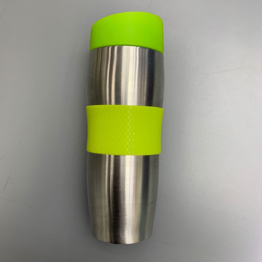 防滑版不锈钢杯亮绿盖子水杯保温旅行杯牛奶杯