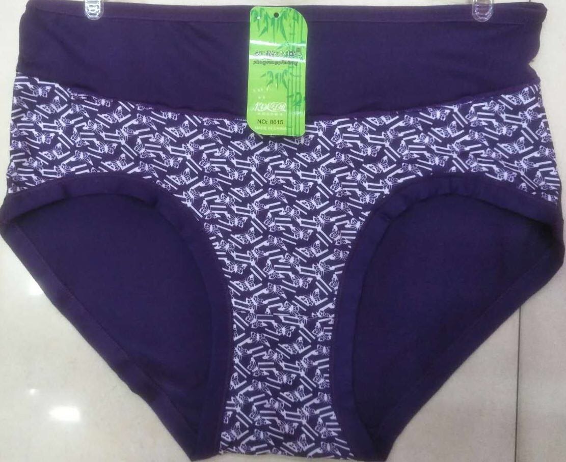 Foreign trade purple lady butterfly pattern underwear high waist casual female briefs full figure