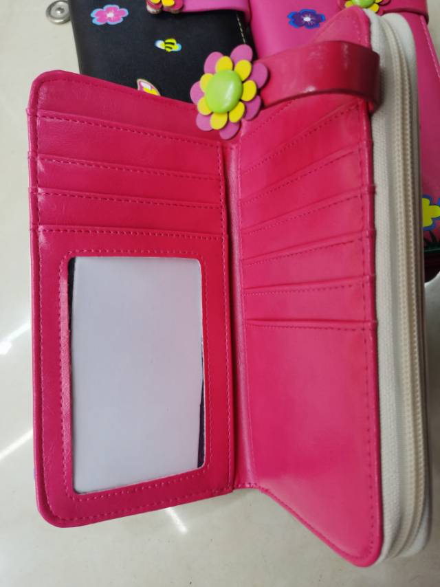 单拉链带扣pu女士多层钱包产品图