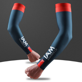 Rojo azul bicolor velocidad hielo seco manga de seda hipsters color protector solar manga de mano transpirable protector brazo