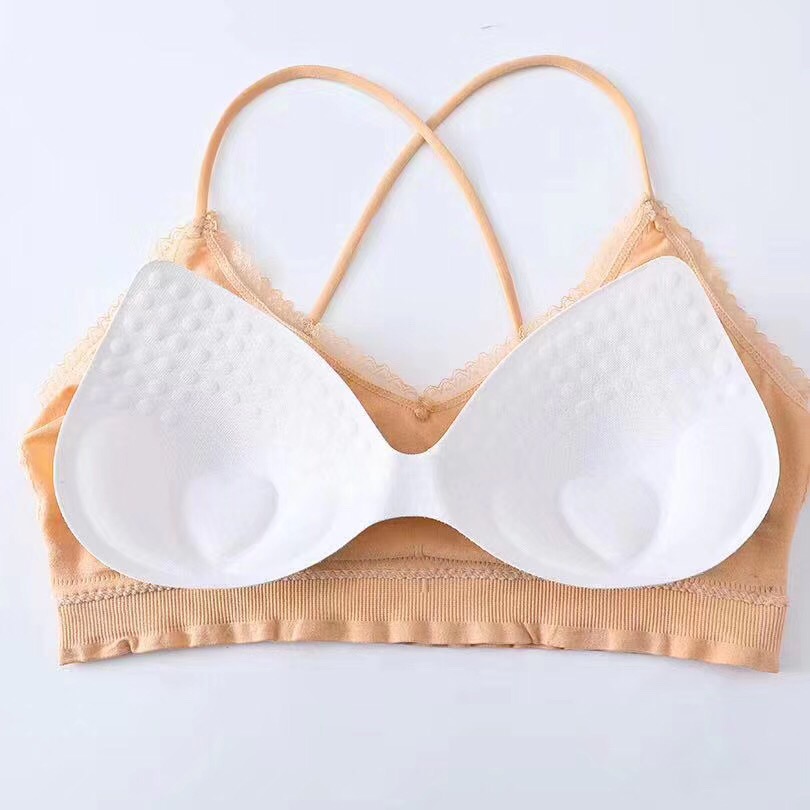 Beautiful Back Halter Tank Top For Women Underwear No Underwire Push-Up Bra Internet Celebrity Student Girl Top Up Chest Wrap Thin details Picture