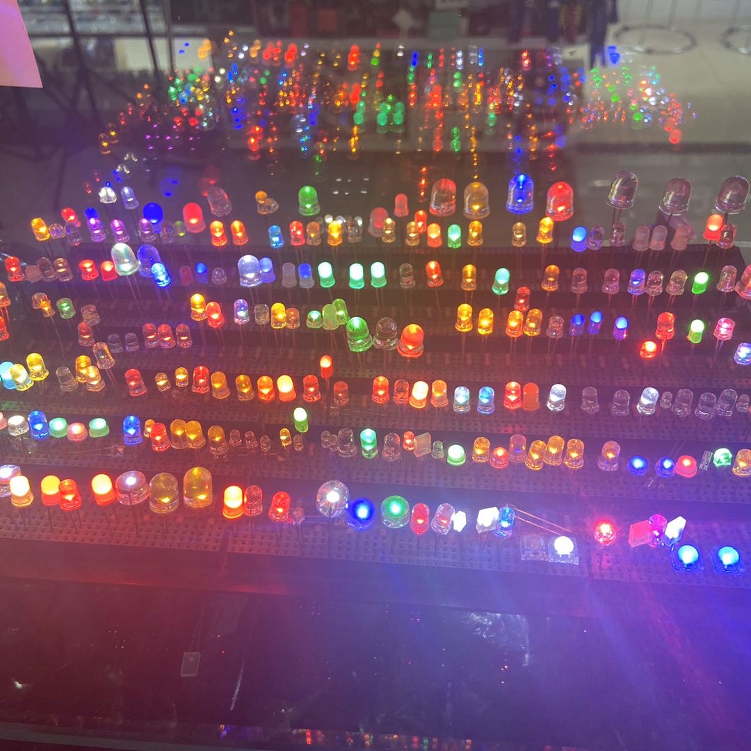 迷你小灯泡底座灯发光制作材料电池七彩灯闪灯LED电子灯珠装饰F3蓝灯