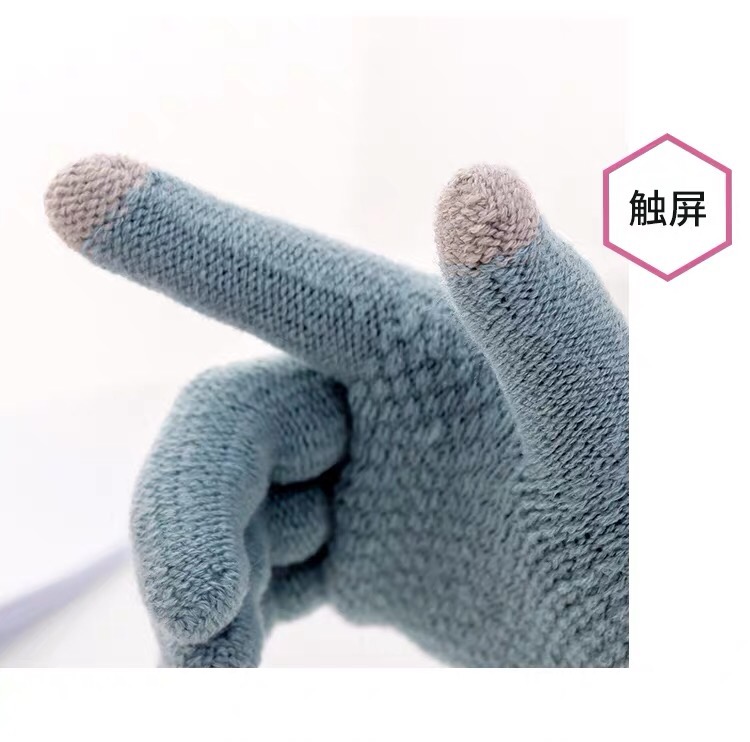 Plush gloves for winter with added fleece warmth, Korean-style cute student cold-proof knitted gloves, woolen exposed finger and half finger gloves details Picture