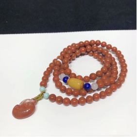 A pure natural premium Nan Hong Buddhist prayer bead bracelet with 108 pieces and a multi-treasure circular bracelet