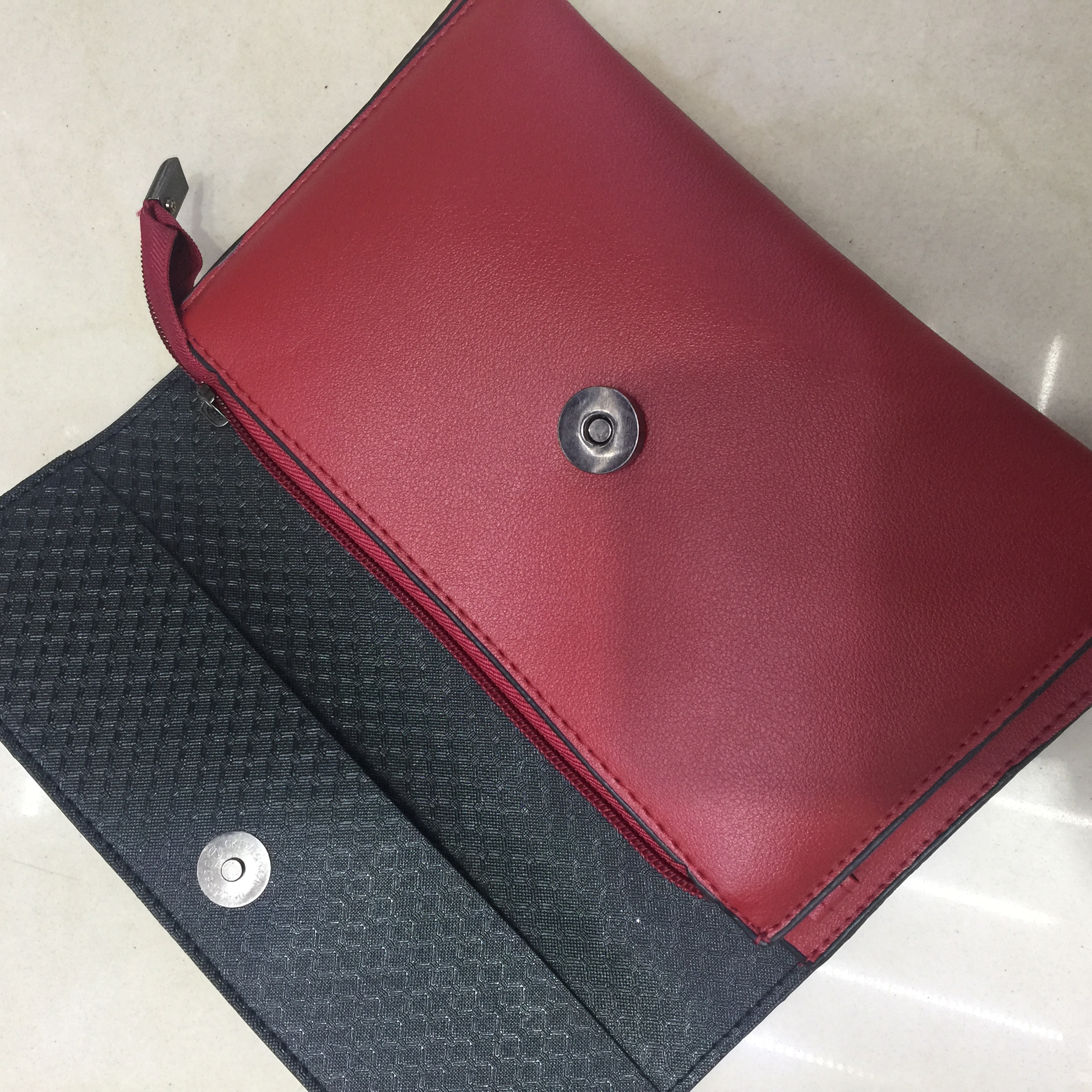 Stylish Simple Cowhide Women's Purse Women's Leather Buckle Clutch Bag Leather Purse Specification drawing