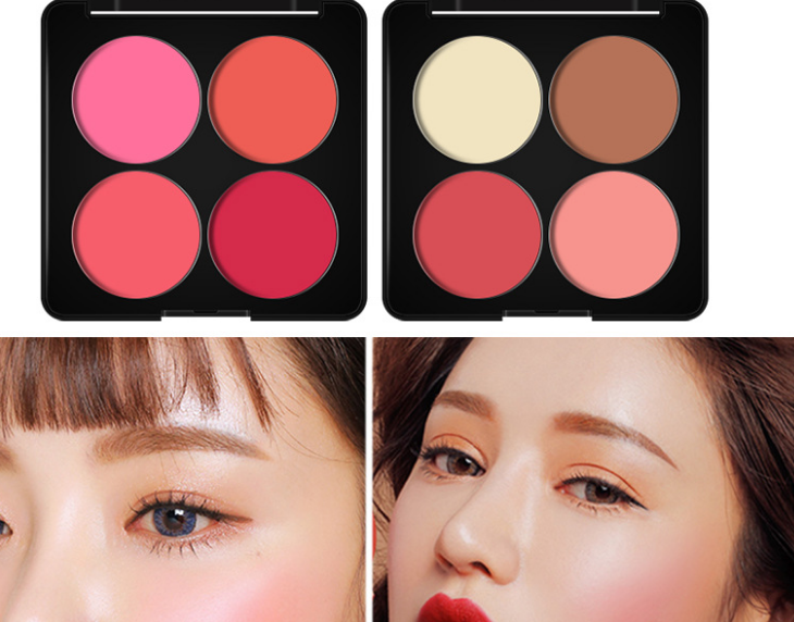 Four Color Blush Powder Nose Shadow Highlight Shadow Combination Contour Tray Makeup Case