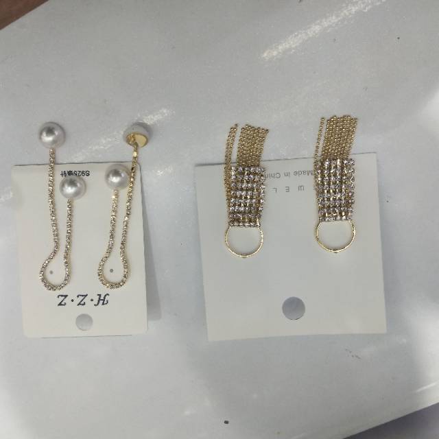 铜制镶钻耳环网红2020新款耳环女长款流苏气质百搭潮耳坠耳钉超仙耳饰