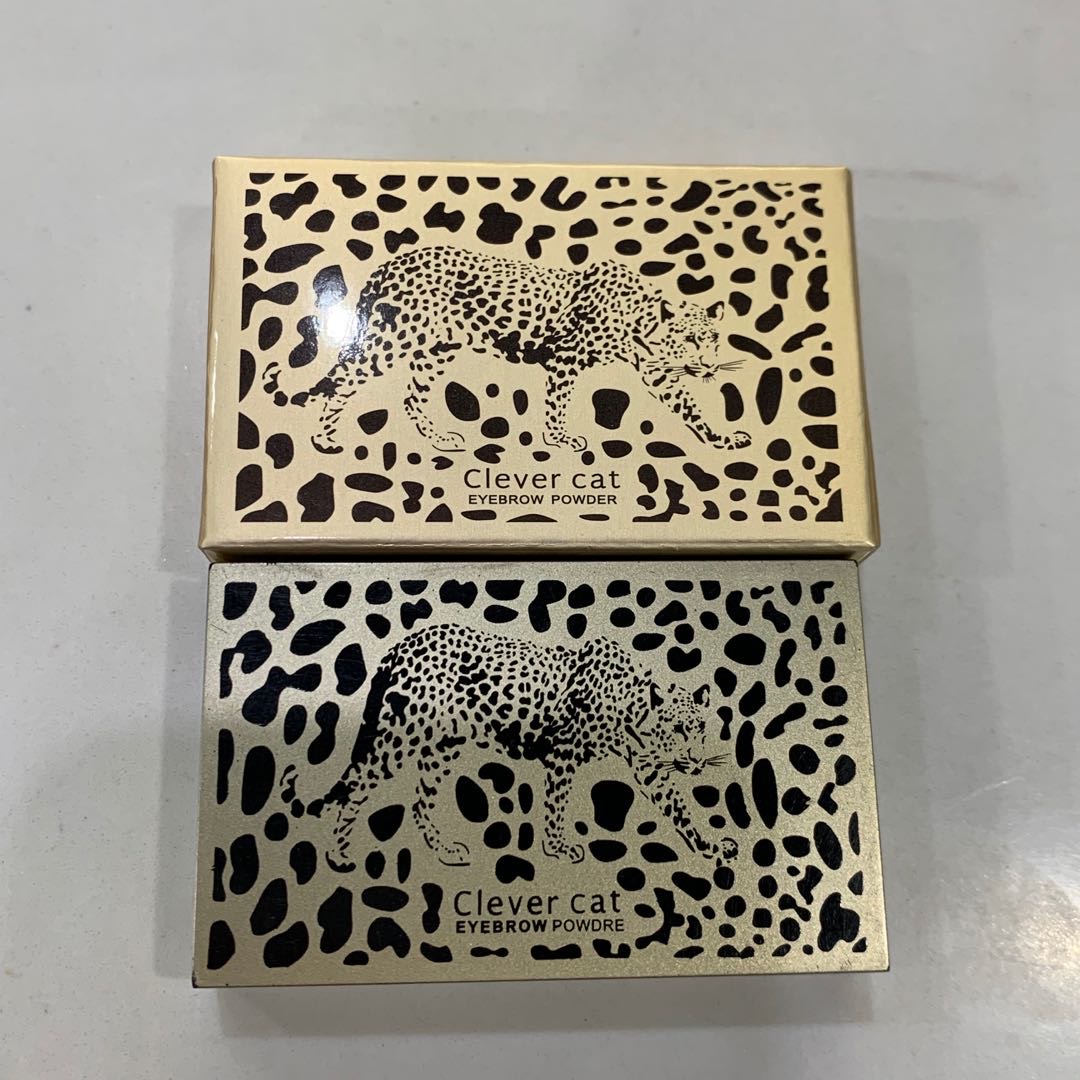 聪明一猫豹纹闪耀立体双色眉粉12盒装8802