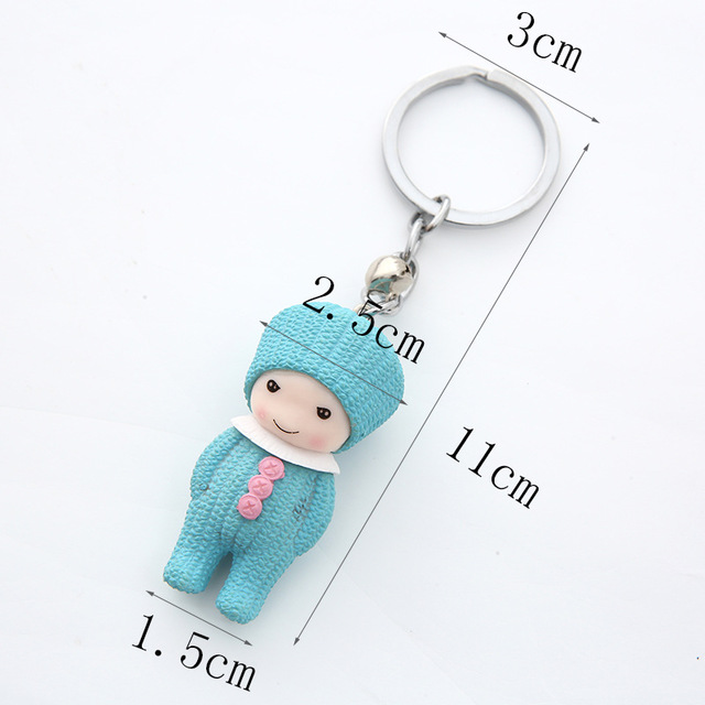 Korean cute doll keychains, PVC figurines, key pendants, couple pendants, student bag pendants details Picture