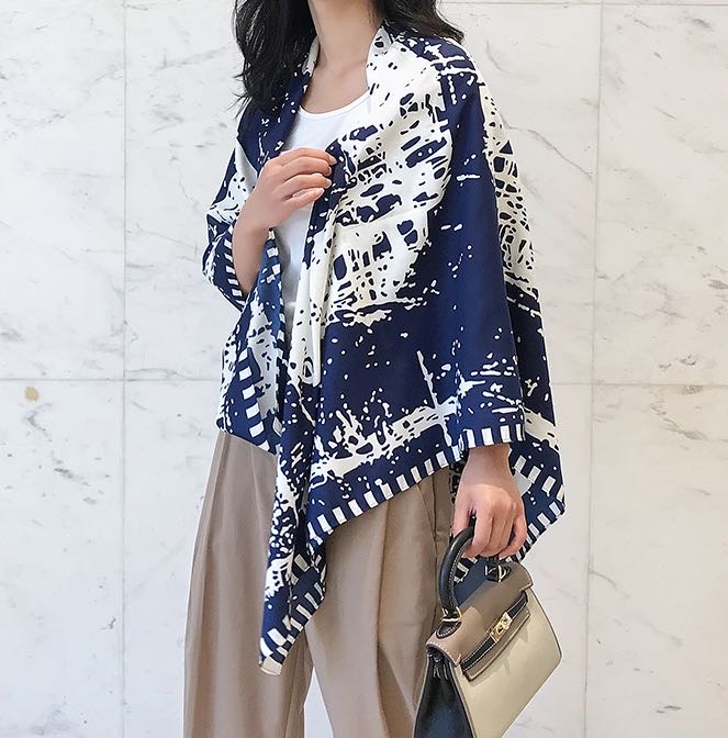 女士涤纶围巾时尚百搭爆款休闲柔软仿真丝大方巾