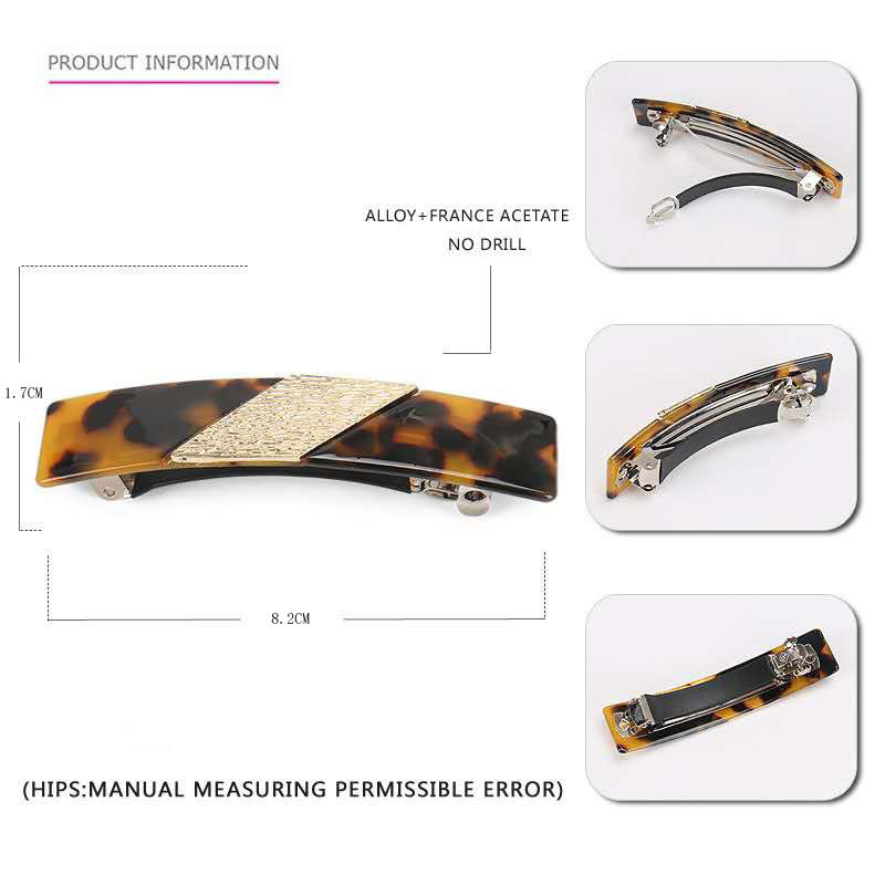 New Acetate Spring Alloy Hair Clip Ponytail Clip Headwear details Picture