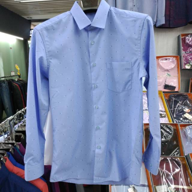 蓝色花纹休闲男士衬衫