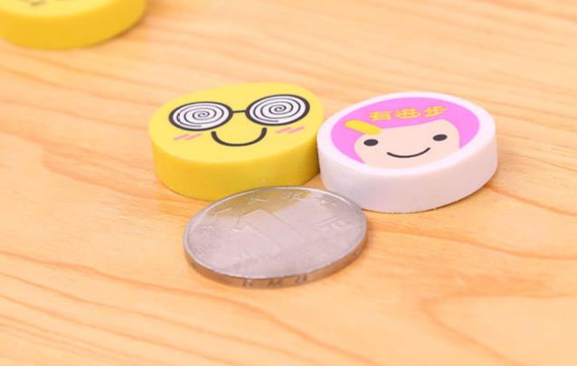 可爱卡通橡皮擦圆形设计无毒安全经久耐用