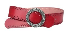 Factory Direct Red Ladies Retro Soft Leather Fashion Trend Leather Belt