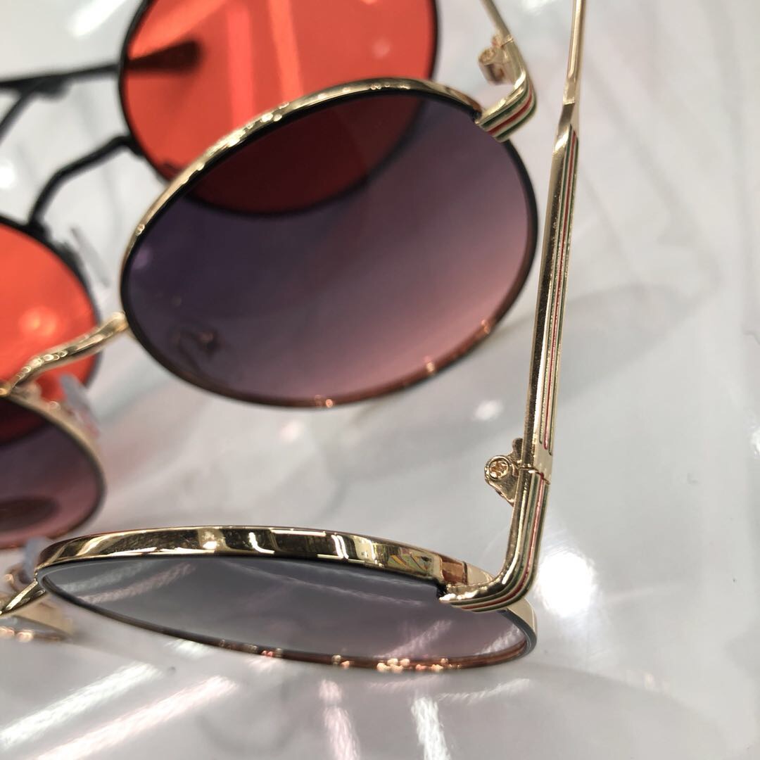 彩色墨镜女韩潮复古圆框镜偏光防紫外线潮流街拍镜产品图