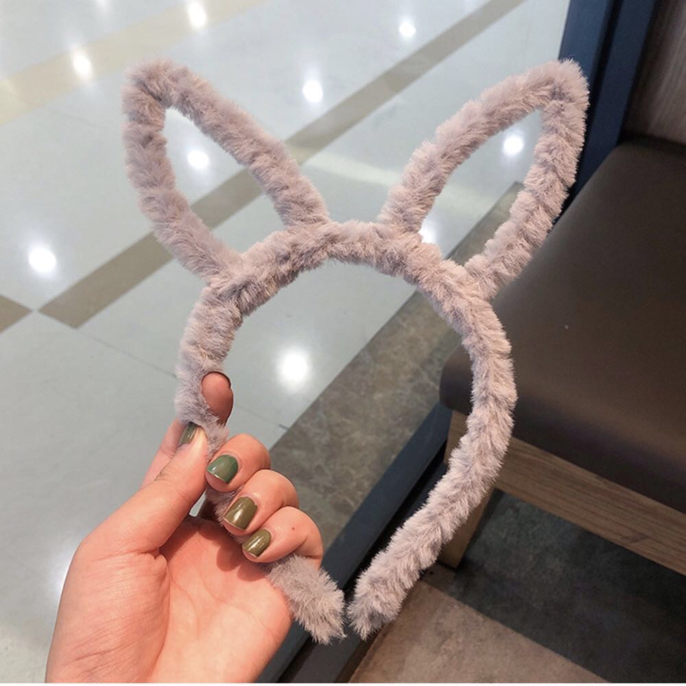 New non-luminous long-haired rabbit ears, sexy and cute ladies' headband, plush hair band, hair clip, scanning code gift Specification image