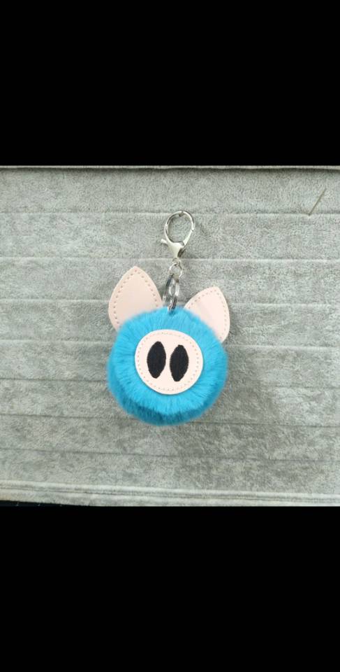 Pig imitate otter rabbit fur ball key chain bag hangs the zodiac pig thumbnail
