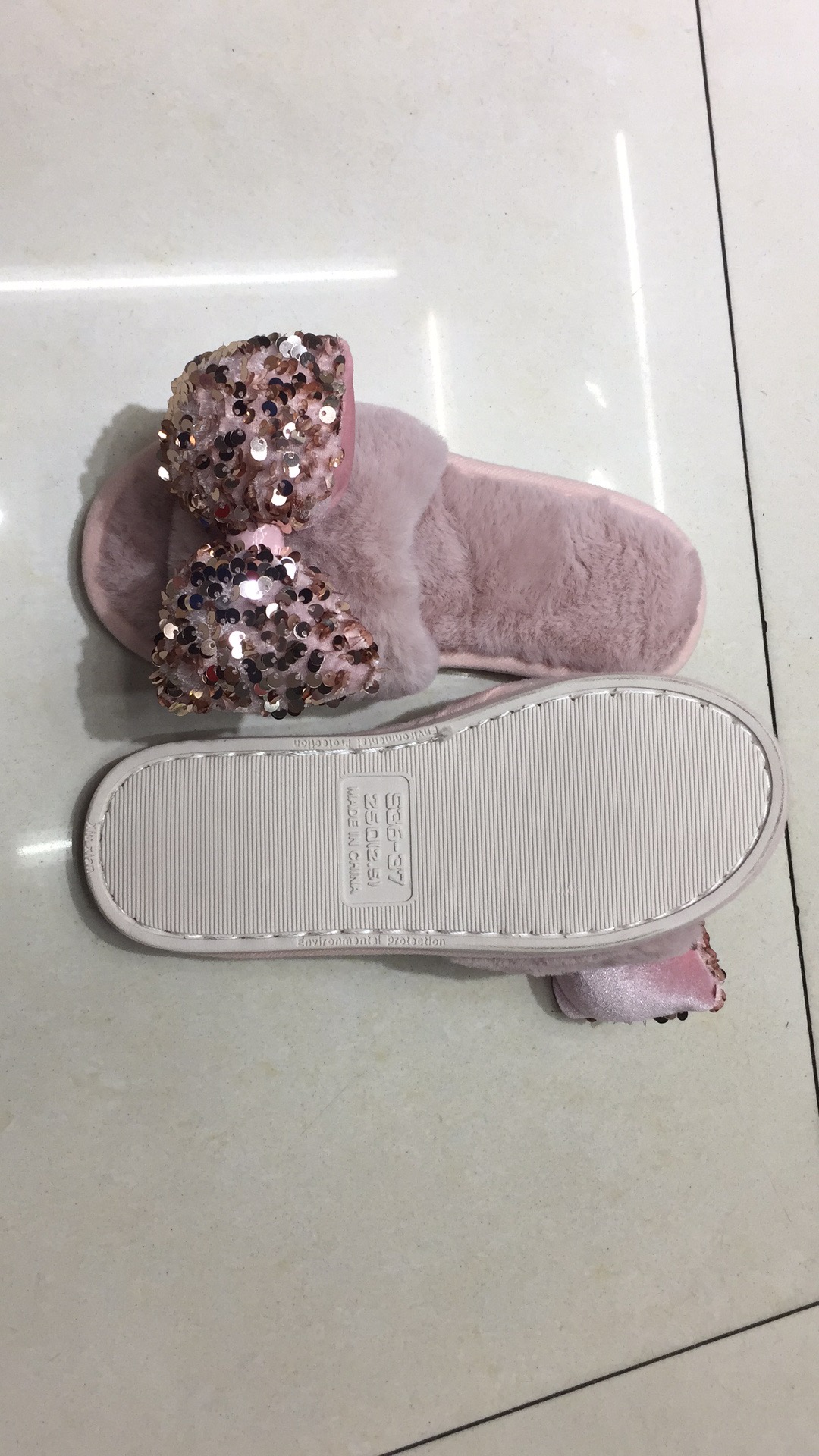Pink Slippers With Diamond Comfortable Soft Kids Shoes New Baby Shoes 2020 Explosive Girls Shoes Specification drawing