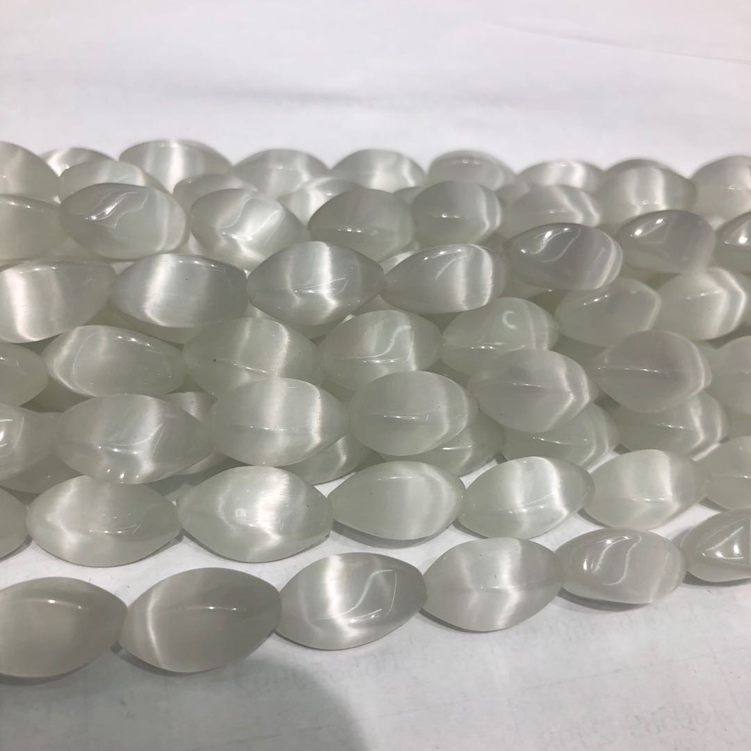 转珠扭珠猫眼石白色不规则清新潮流配饰耳饰项链产品图