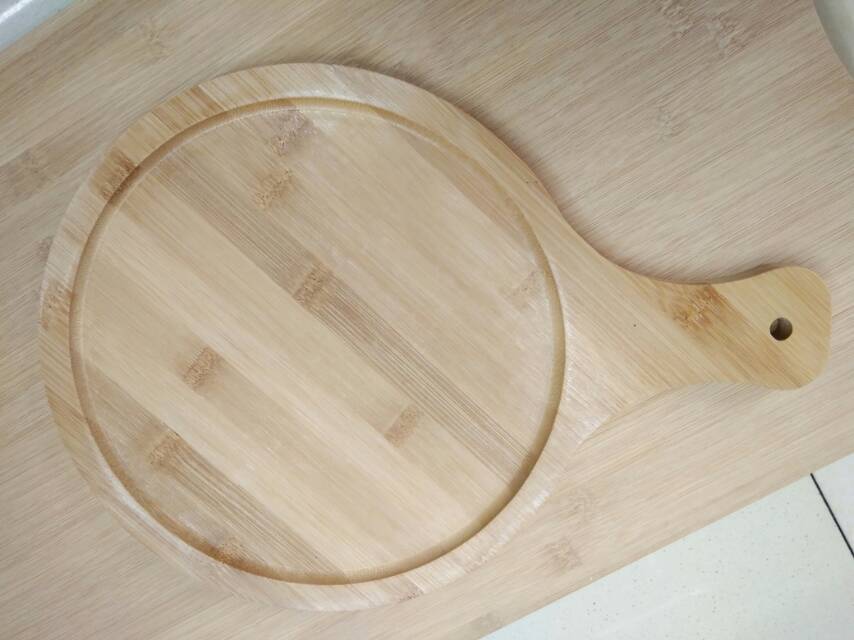 Bamboo pizza plate solid wooden pizza plate round pizza west meal bread cutting board thumbnail