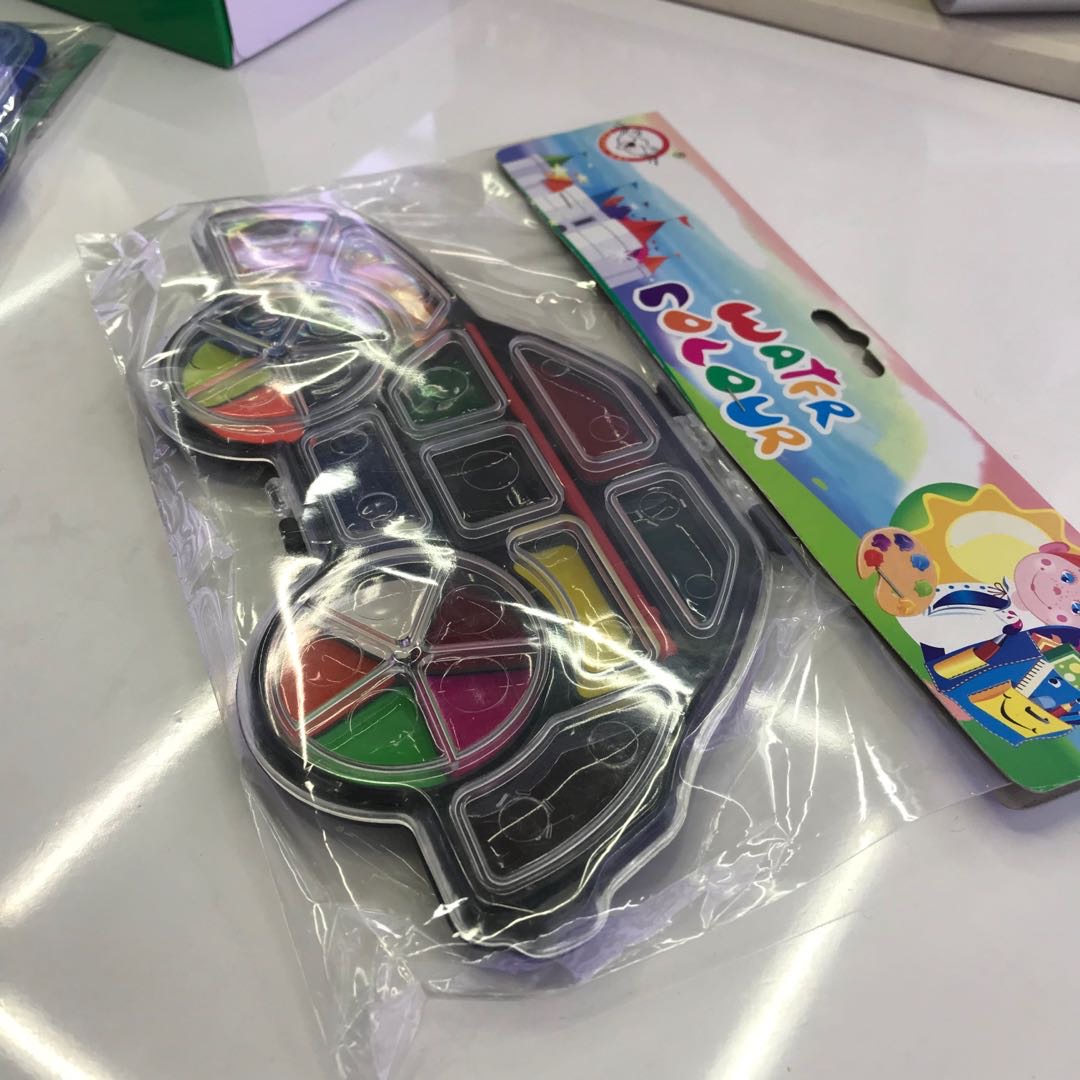 儿童汽车颜料固体初学者水粉颜料套装绘画水彩画笔