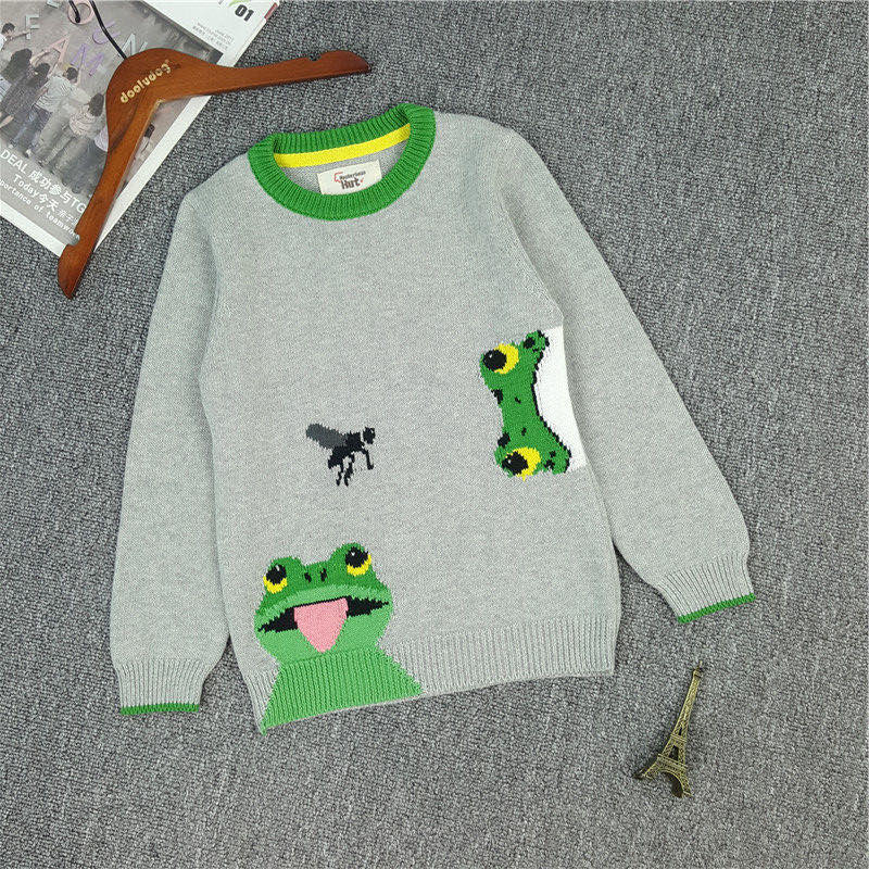 Export eurAMERICAN foreign trade original pure cotton jacquard cartoon boy's sweater sweater jumper spring style jacket thumbnail